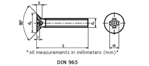 Stainless Steel Phillips Flat Countersunk Screws DIN 965