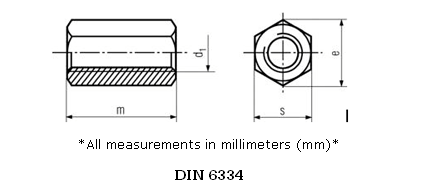 stainless-steel-hexagonal-coupling-nuts-din-6334-1