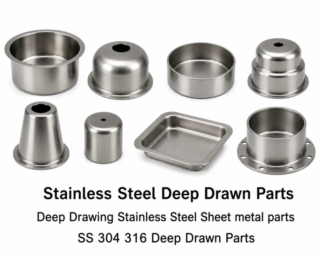 Stainless Steel Deep Drawn Parts, Deep Drawing Stainless Steel Sheet metal parts, SS 304 316 Deep Drawn Part