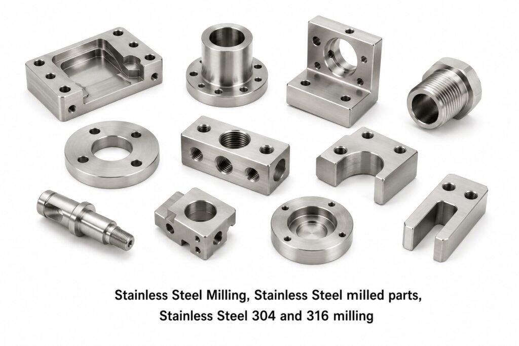 Stainless Steel Milling, Stainless Steel milled parts, Stainless Steel 304 and 316 milling