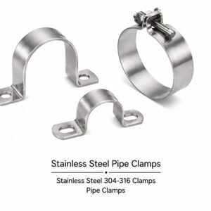 Stainless Steel Pipe Clamps, Stainless Steel 304 316 clamps, Pipe clamps of SS