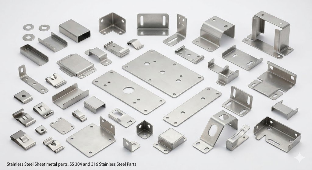 Stainless Steel Sheet metal parts, SS 304 and 316 Sheet metal parts, Stainless Steel components