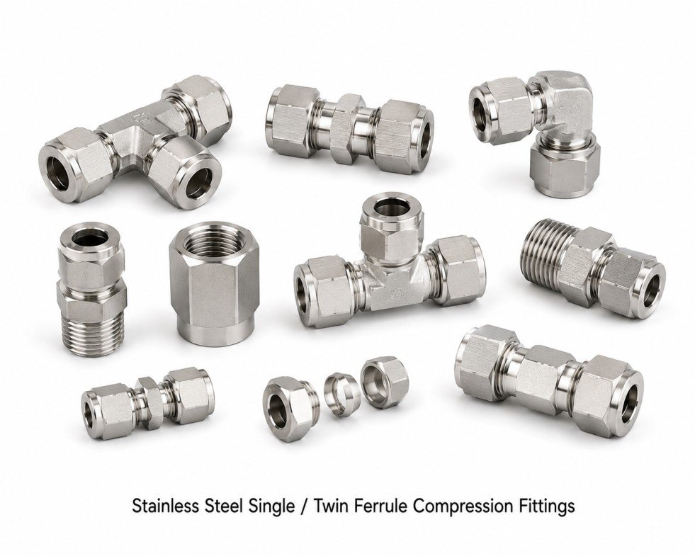 Stainless Steel Single -Twin Ferrule Compression Fittings Stainless Steel Single -Twin Ferrule Compression Fittings