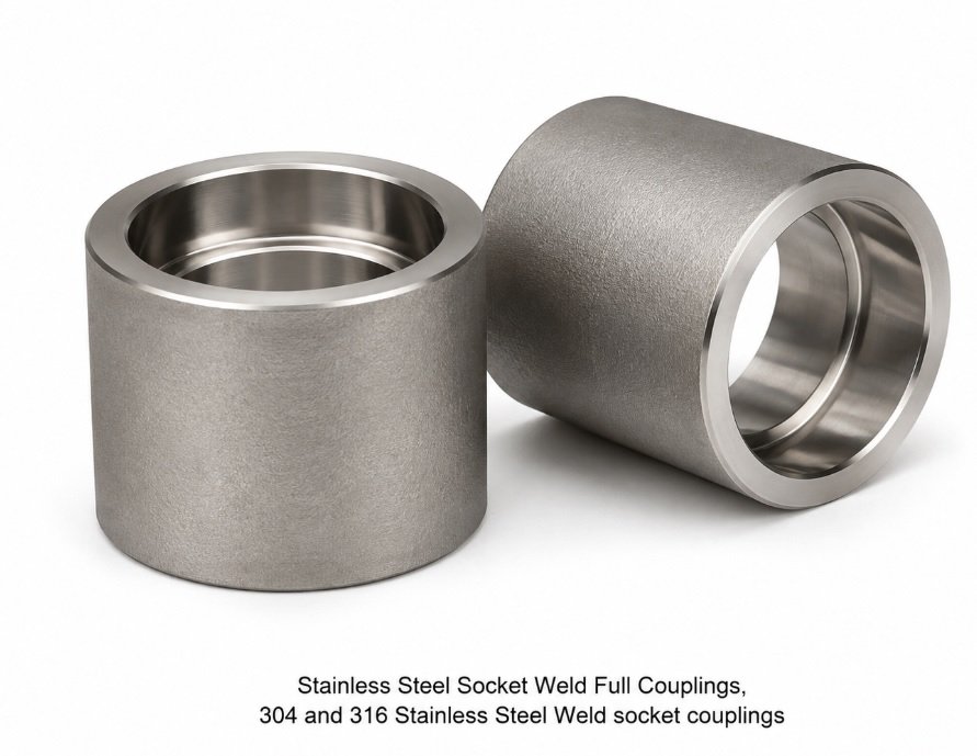 Stainless Steel Socket Weld Full Couplings, 304 and 316 Stainless Steel Weld socket couplings